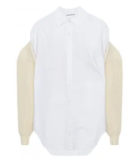 ALEXANDERWANG.TBILAYER INTEGRAL SHRUG BUTTON-DOWN IN OXFORD SHIRTING