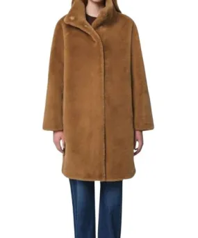 Apparis Blair Faux Fur Coat In Camel