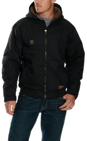 Ariat Men's Rebar Black DuraCanvas Hooded Jacket - Big & Tall