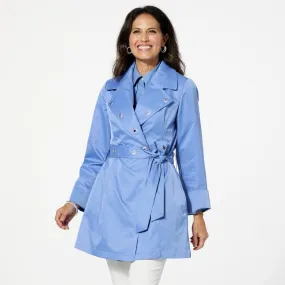      As Is WynneCollection Spring Grommet Trench Coat     