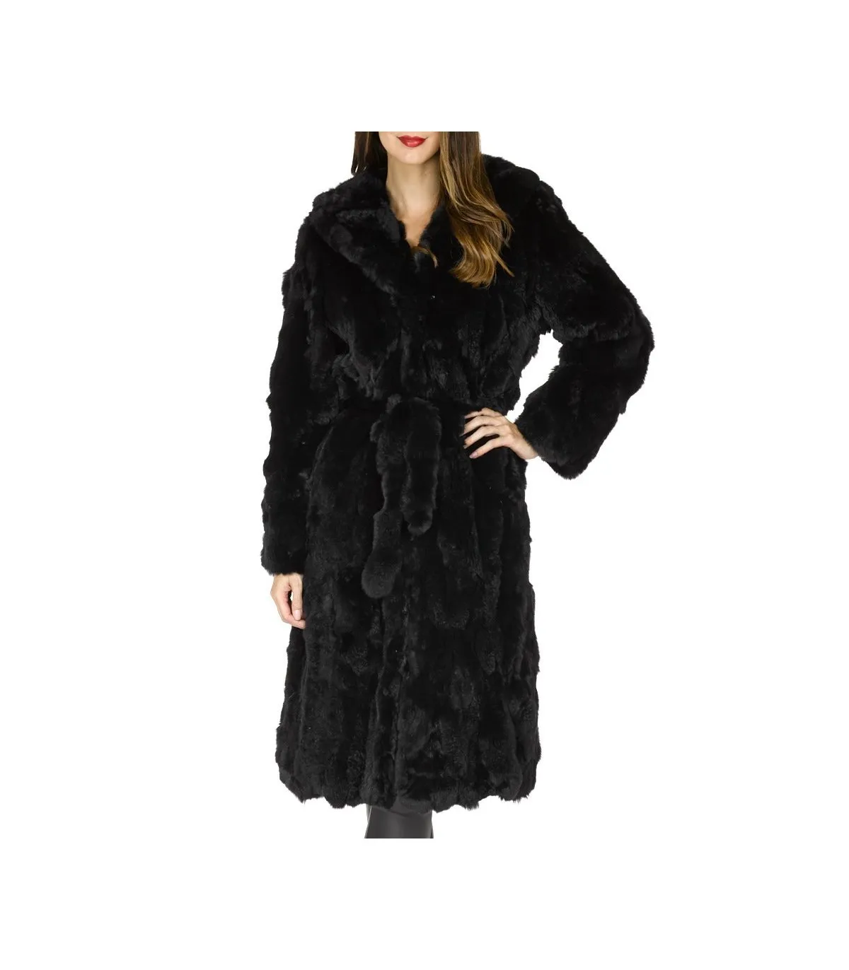 Black Rabbit Fur Coat: FurSource.com