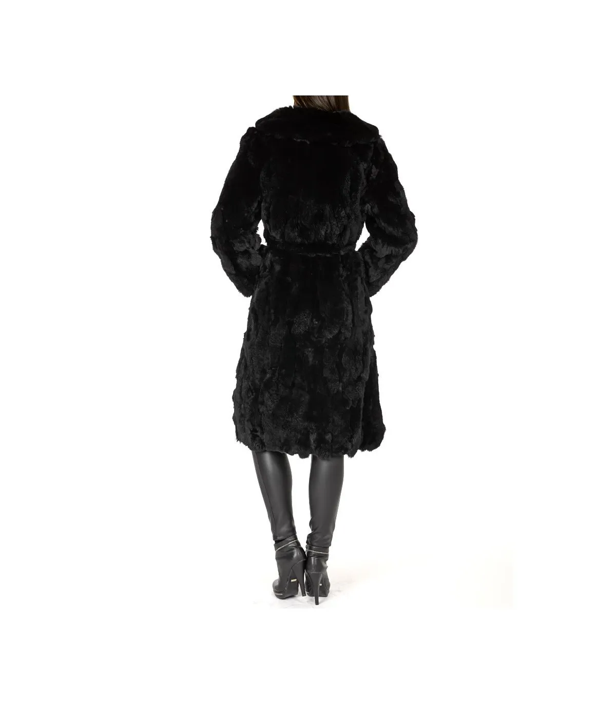 Black Rabbit Fur Coat: FurSource.com