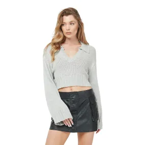 Cropped Collared Sweater