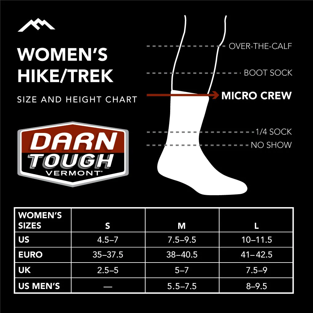 Darn Tough Women's Hiker Micro Crew Midweight with Cushion earth