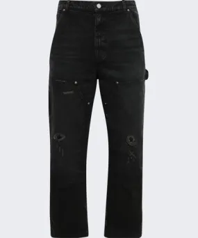 Enfants Riches Deprimes Double Knee Paint Jeans Black