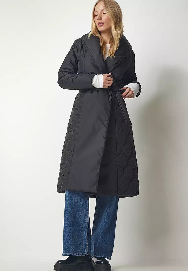 Happiness Istanbul Belted Quilted Coat