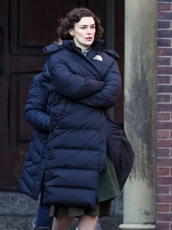 Keira Knightley Boston Strangler 2023 Puffer Coat