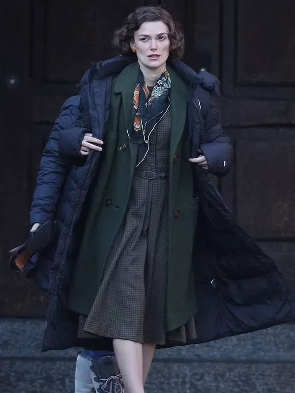 Keira Knightley Boston Strangler 2023 Puffer Coat