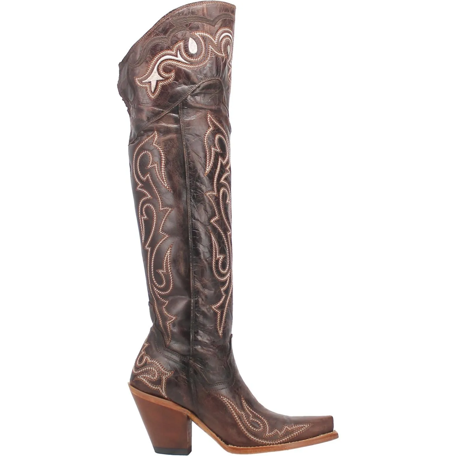 Kommotion Chocolate Brown Embroidered Boots (DS)