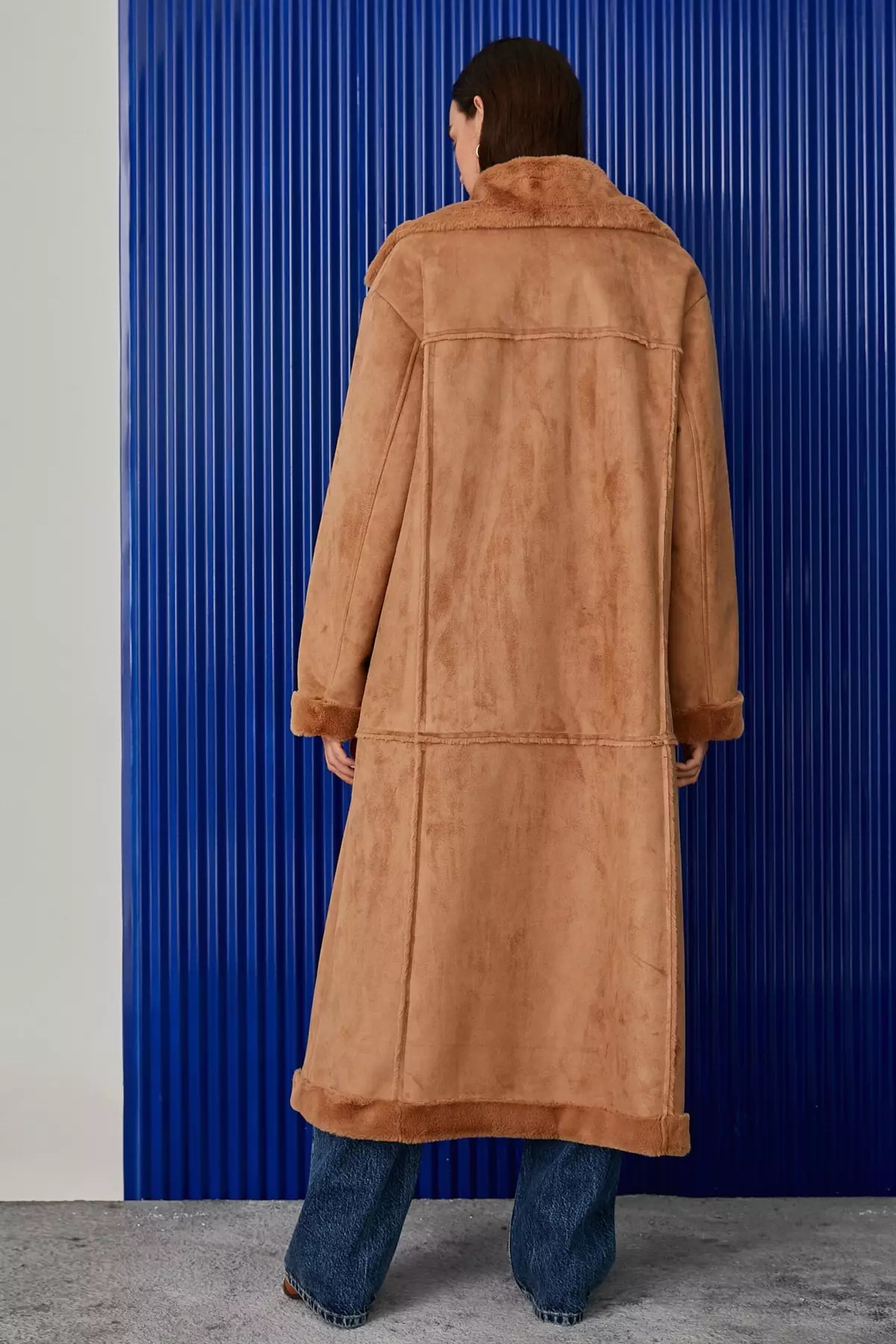 KOTON Suede Look Oversize Coat