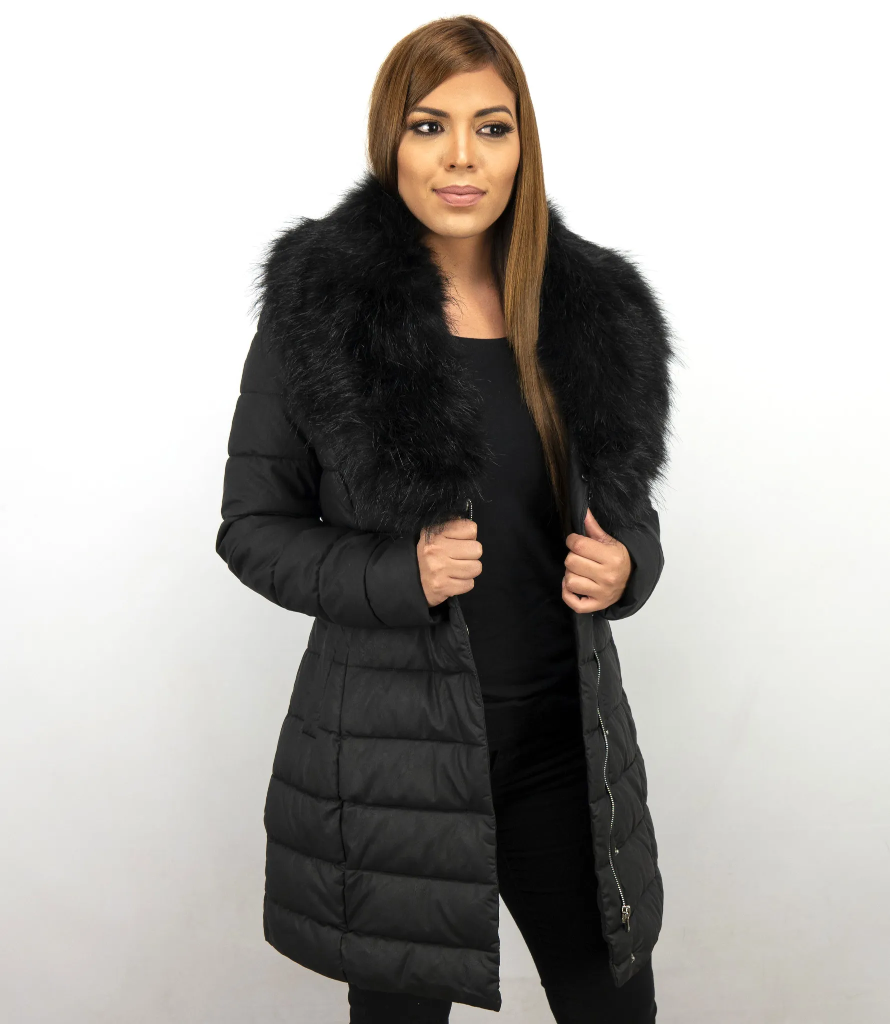  Ladies Padded Winter Coat Black