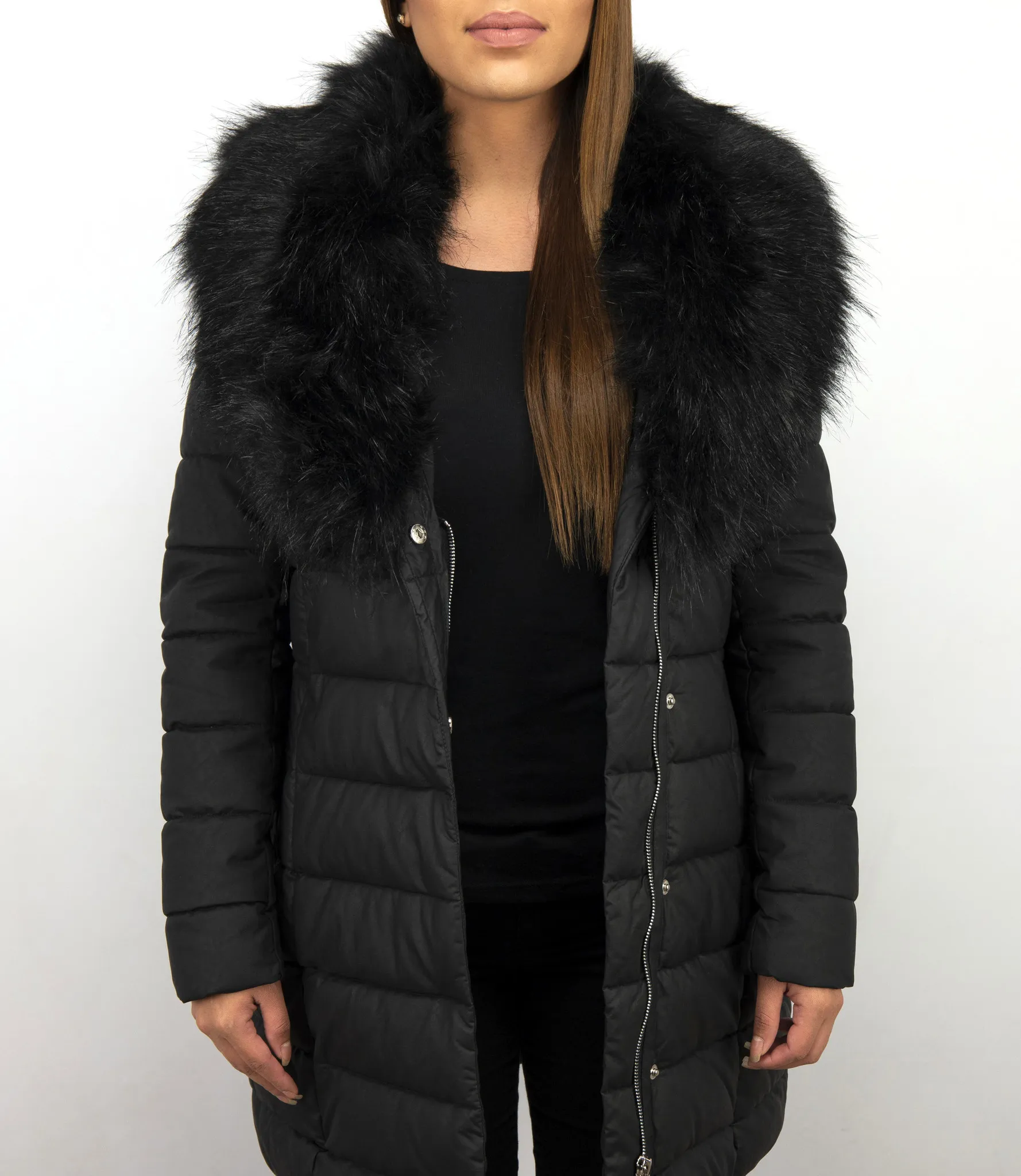  Ladies Padded Winter Coat Black