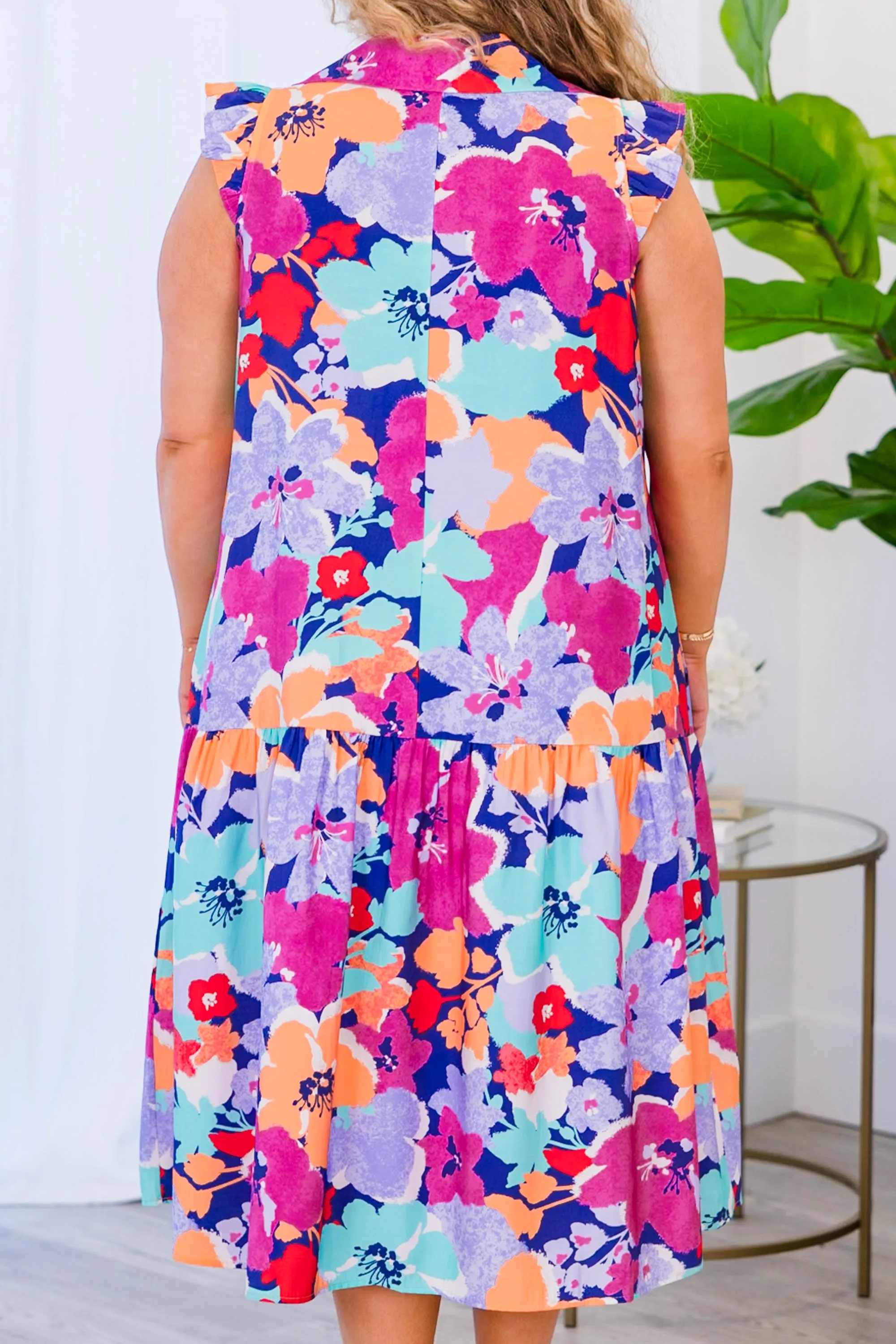 Let's Go To The Garden Dress, Navy