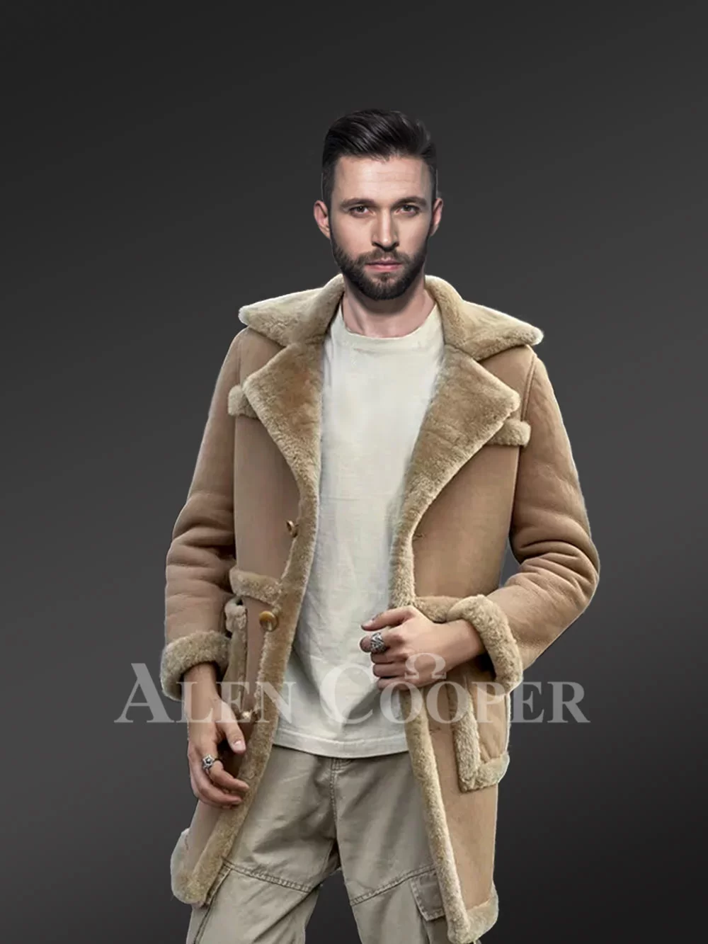 Long Shearling Coat for Men