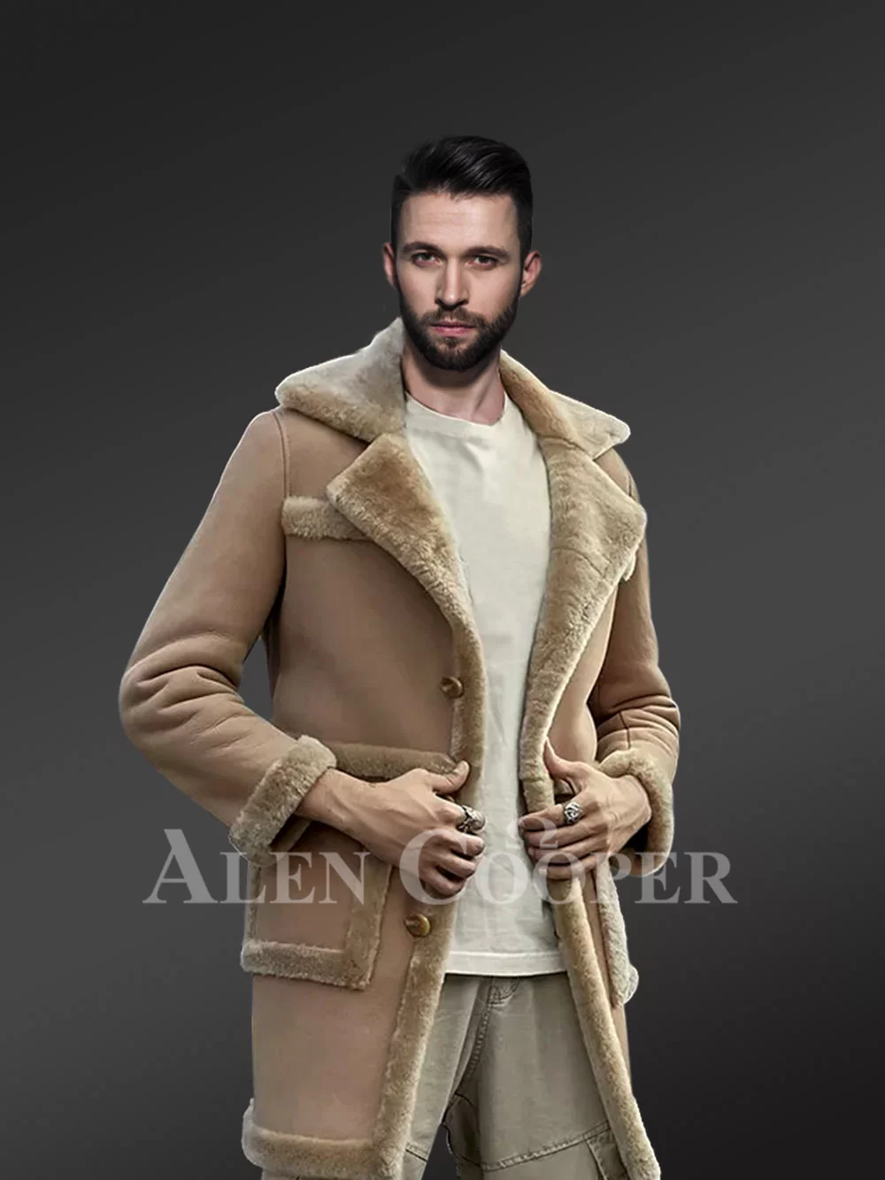 Long Shearling Coat for Men