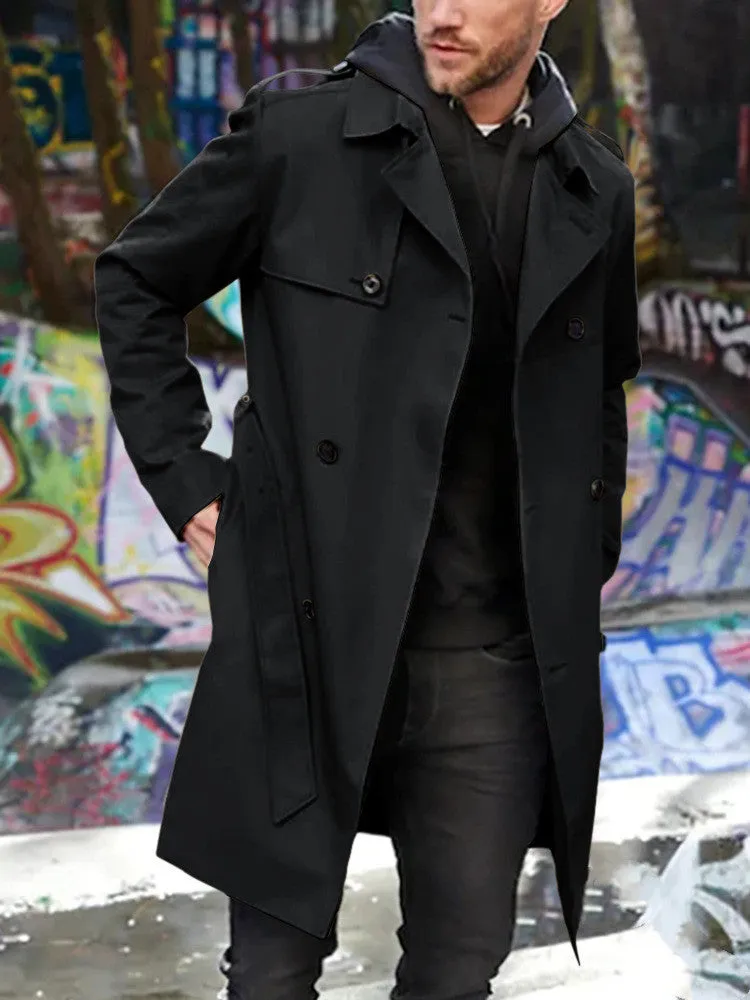 Long Sleeve Trench Coat Men's