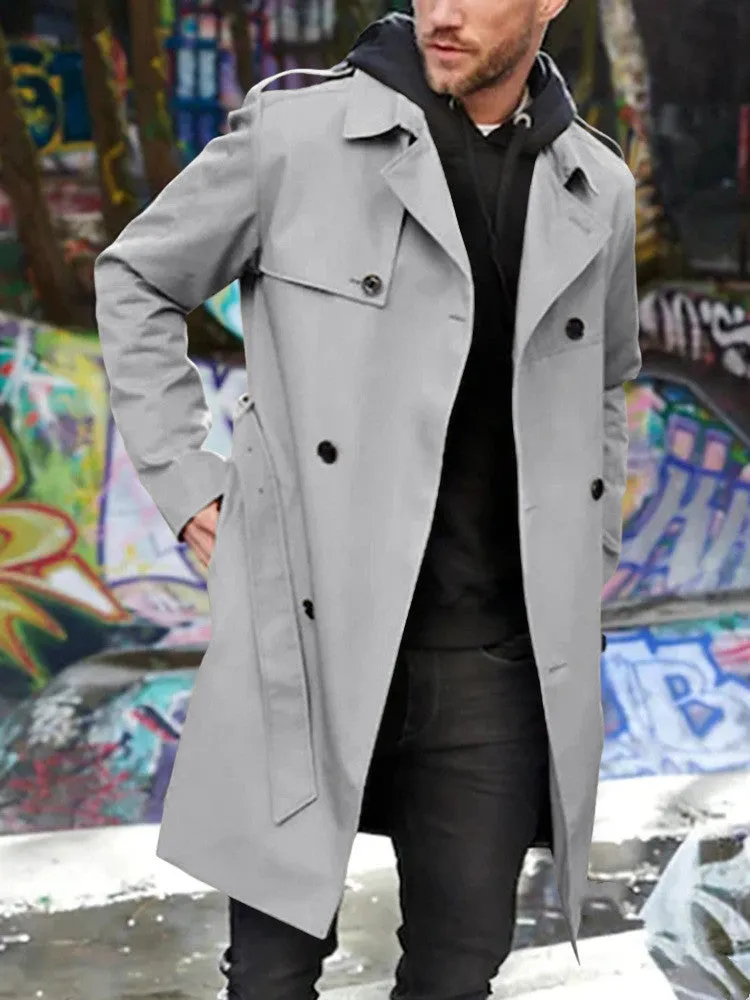 Long Sleeve Trench Coat Men's