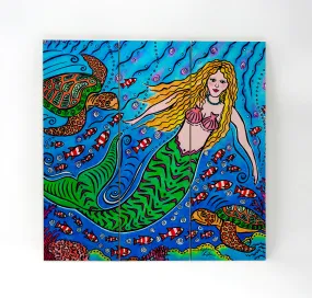 Mermaid and Turtles Wall Art