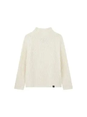 Overseas station season big chance 8 18 women s chunky rib high neck sweater white 270656