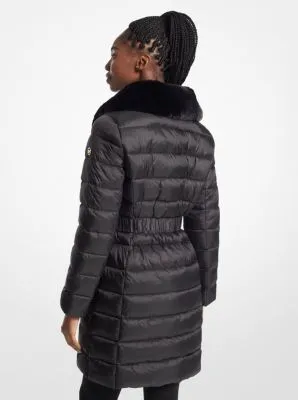 Packable Quilted Nylon Puffer Coat