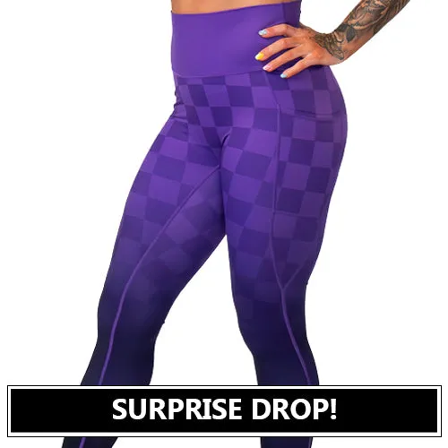 Purple Ombre Checkers Leggings