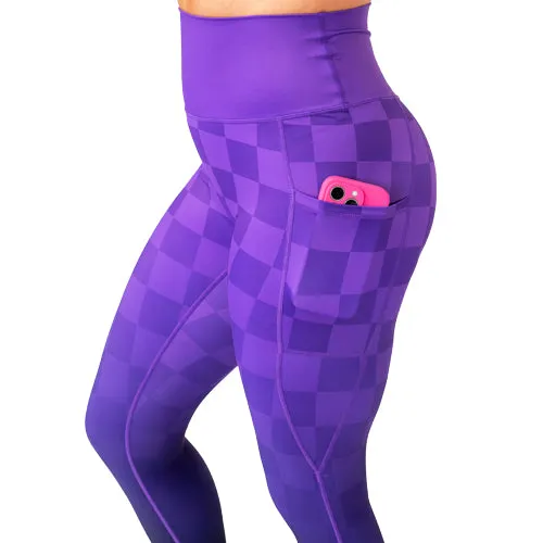 Purple Ombre Checkers Leggings