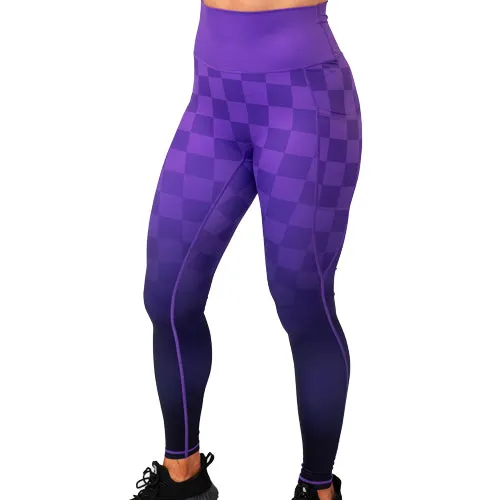 Purple Ombre Checkers Leggings