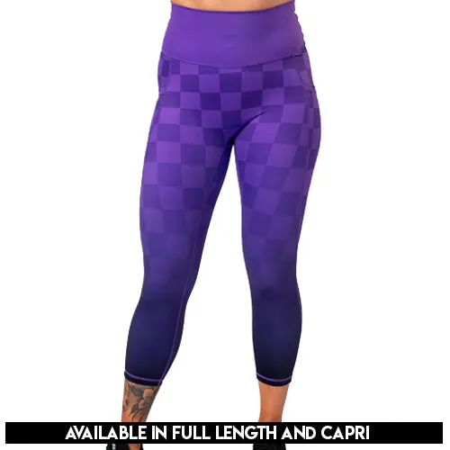 Purple Ombre Checkers Leggings