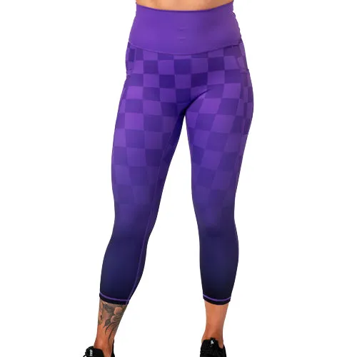 Purple Ombre Checkers Leggings