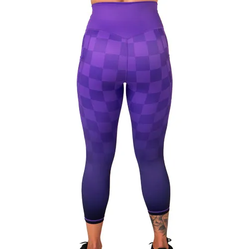 Purple Ombre Checkers Leggings