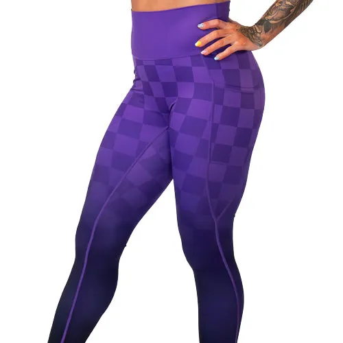 Purple Ombre Checkers Leggings