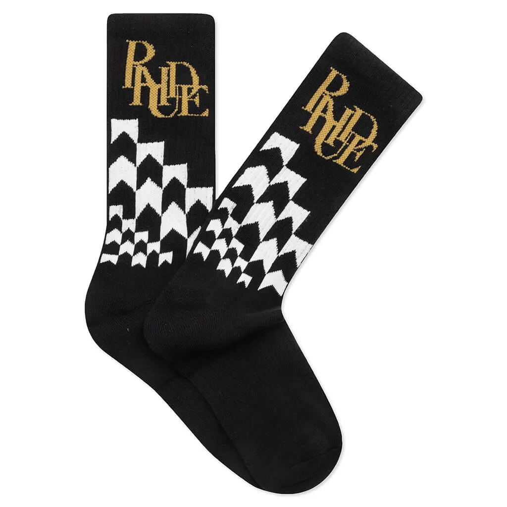 Racing Sock - Black/White