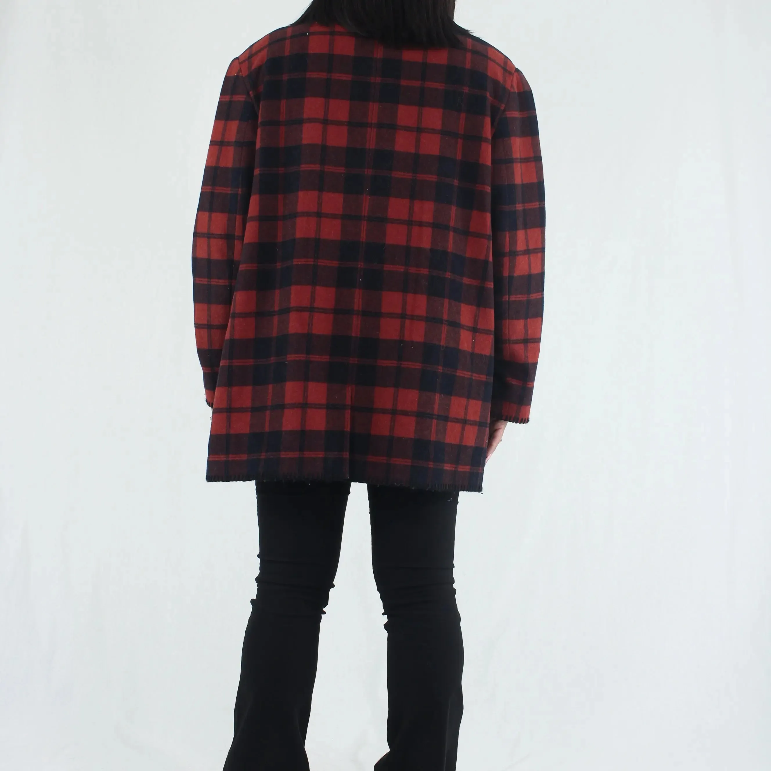 Tartan Wool Blend Coat | ThriftTale