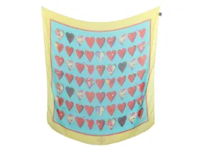 Versace Hearts Print Silk Scarf