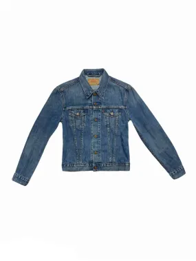 Vintage Levis Denim Jacket For Girls in Lovely Dark Blue 00s – M