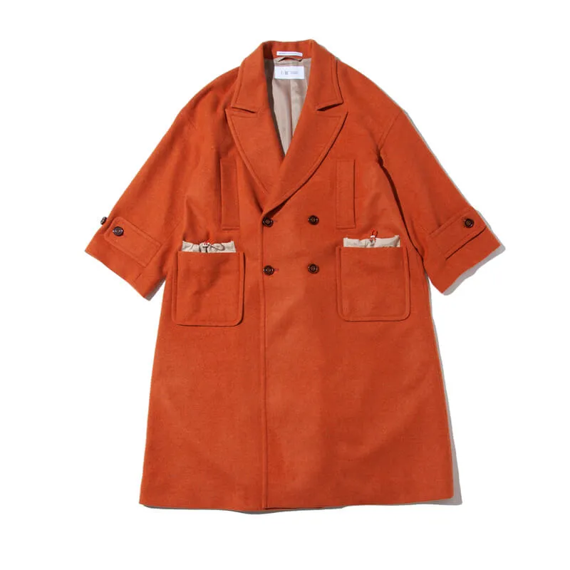 Water Repellent Wool Coat - Orange