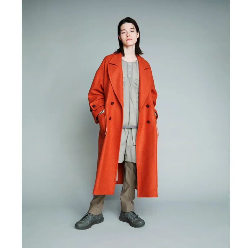 Water Repellent Wool Coat - Orange