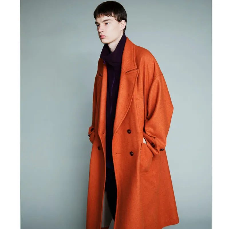 Water Repellent Wool Coat - Orange