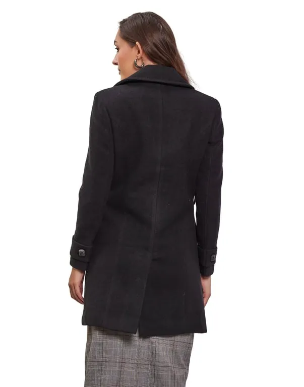 Women Wrap Coat  Black Color