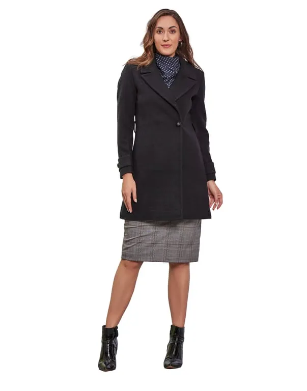 Women Wrap Coat  Black Color