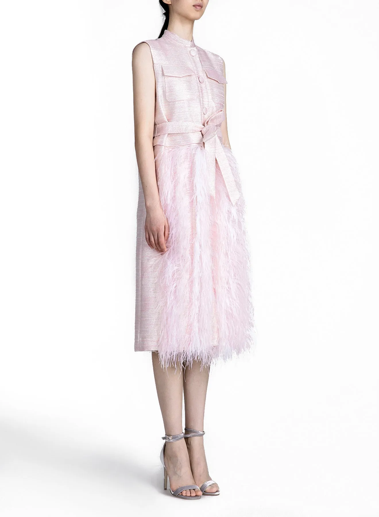 		Wyatt gilet pink tweed dress	