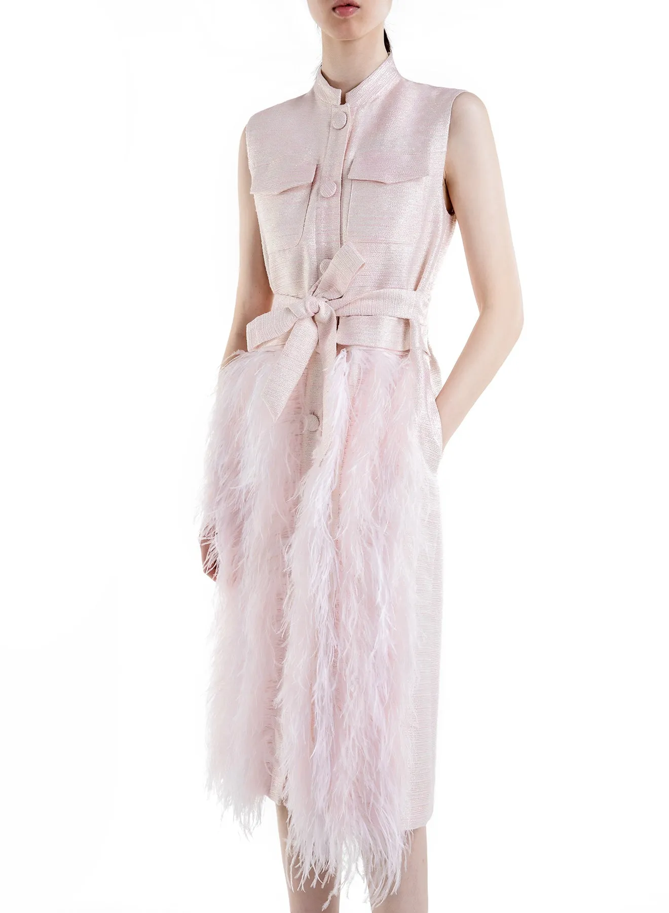 		Wyatt gilet pink tweed dress	