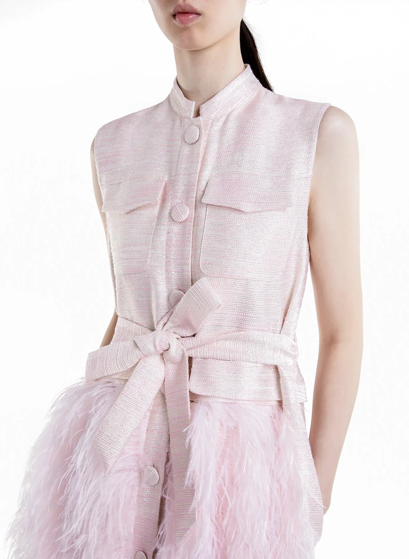 		Wyatt gilet pink tweed dress	