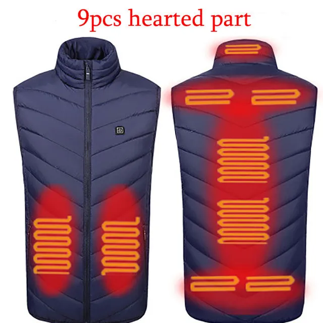 Xituodai 9 Areas Heated Vest Jacket USB Men Winter Electrical Heated Sleevless Jacket Outdoor Fishing Hunting Vest куртка с подо