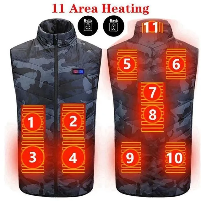 Xituodai 9 Areas Heated Vest Jacket USB Men Winter Electrical Heated Sleevless Jacket Outdoor Fishing Hunting Vest куртка с подо