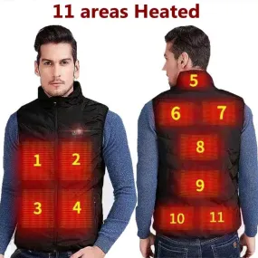 Xituodai 9 Areas Heated Vest Jacket USB Men Winter Electrical Heated Sleevless Jacket Outdoor Fishing Hunting Vest куртка с подо