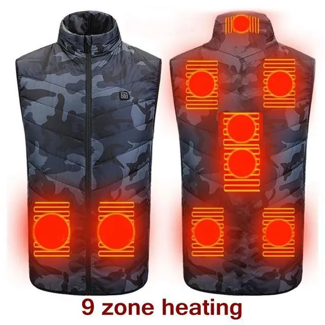 Xituodai 9 Areas Heated Vest Jacket USB Men Winter Electrical Heated Sleevless Jacket Outdoor Fishing Hunting Vest куртка с подо