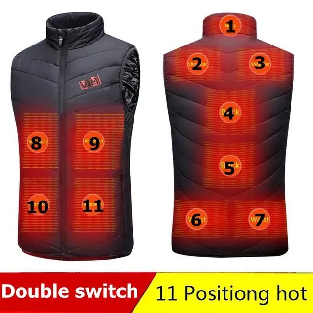 Xituodai 9 Areas Heated Vest Jacket USB Men Winter Electrical Heated Sleevless Jacket Outdoor Fishing Hunting Vest куртка с подо