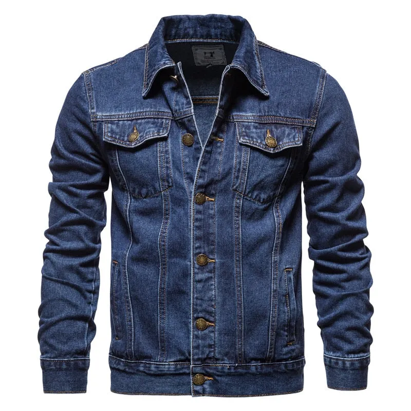 Xituodai Denim Jacket Men Fashion Motorcycle Jeans Jackets Mens Causal Oversized Cotton Casual Black Blue Denim Jacket Man Outer