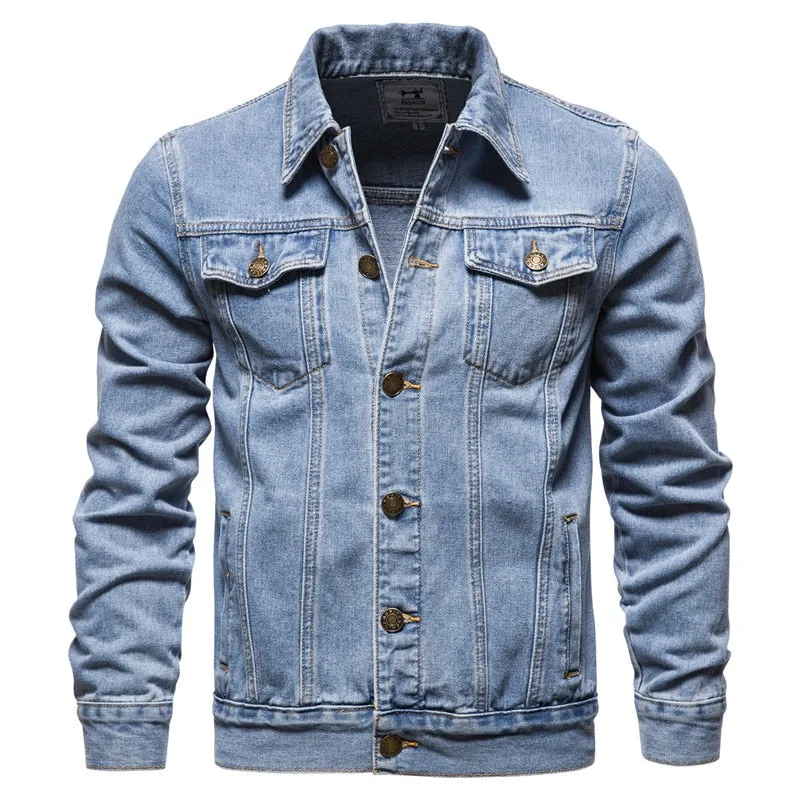 Xituodai Denim Jacket Men Fashion Motorcycle Jeans Jackets Mens Causal Oversized Cotton Casual Black Blue Denim Jacket Man Outer